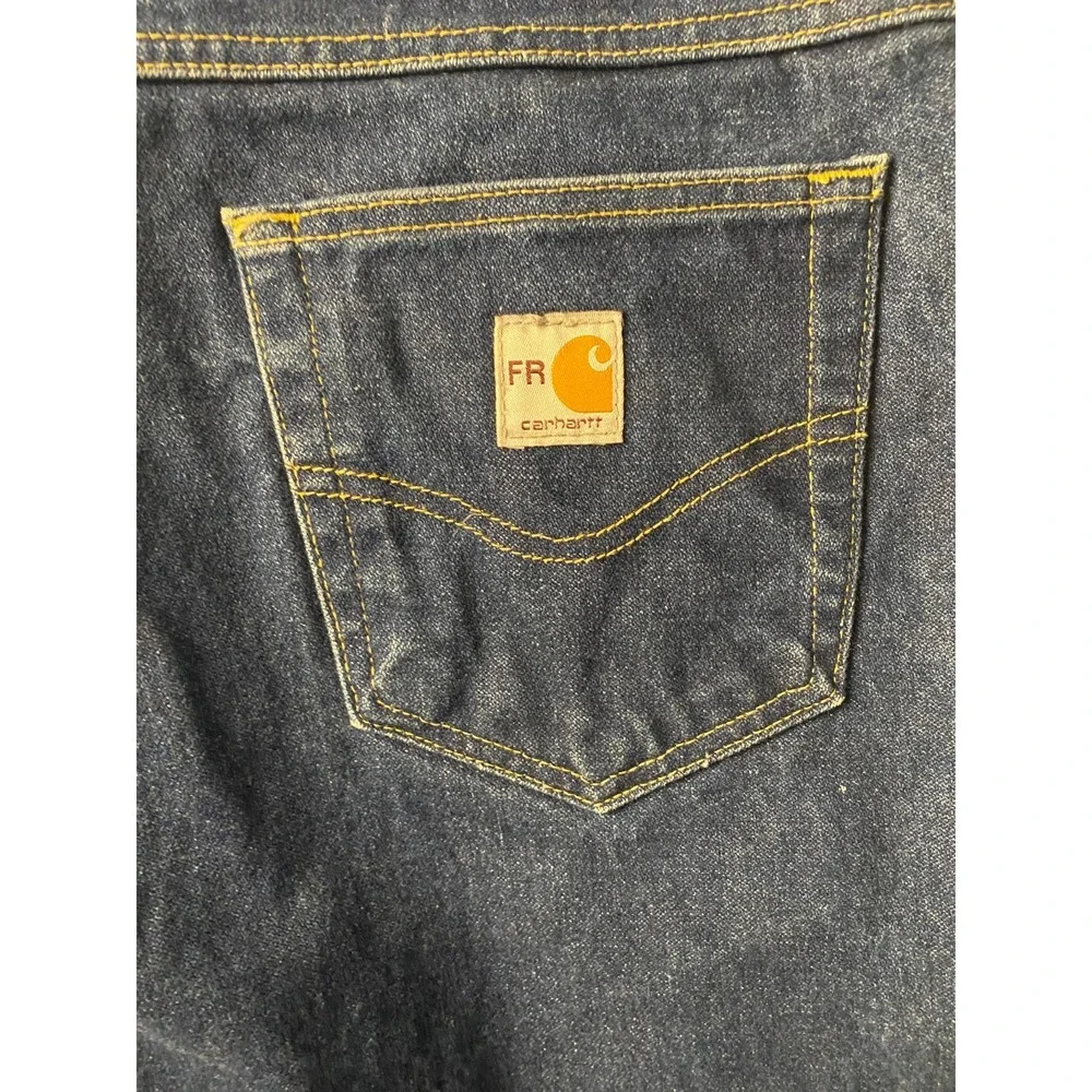 Carhartt FR Jeans Men's 34x32 Blue Flame Resistant Denim Straight Leg Work Pants